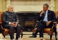 Prime Minister in a bilateral meeting with the US President, Mr. Barack Obama, at the White House, in Washington DC on September 30, 2014.