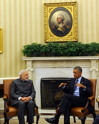 Prime Minister in a bilateral meeting with the US President, Mr. Barack Obama, at the White House, in Washington DC on September 30, 2014.