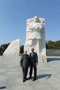 Prime Minister and the US President, Mr. Barack Obama at the Martin Luther King memorial, in Washington DC on September 30, 2014.