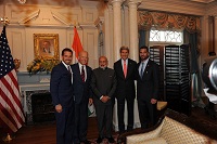 Prime Minister at lunch hosted by the US Vice President, Mr. Joe Biden and the US Secretary of State, Mr. John Kerry, in Washington DC on September 30, 2014.