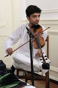 Kamalakiran Vinjamuri playing the Violin & Mridangam.
