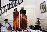 Singing of Patriotic songs by Musical Group of Young Indian Americans. The group is led by Kamalakiran Vinjamuri on the Mridangam, Subhash Vinjamuri on the Violin, Sahana Narayanan (Vocal) and Shriya Srinivasan (Vocal).
