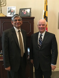 Ambassador Arun K. Singh meeting with Senator Ben Cardin (D-MD), Ranking Member of Senate Foreign Relations Committee on May 10, 2016