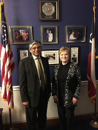 Ambassador Arun K. Singh meeting with Congresswoman Kay Granger (R- TX), Chairman of State and Foreign Operations Appropriation subcommittee on December 17, 2015