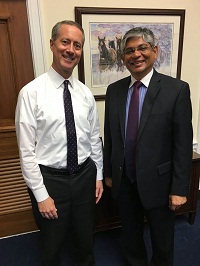 Ambassador Arun K. Singh meeting with Congressman Mac Thornberry (R-TX), Chairman of House Armed Services Committee on November 30, 2015