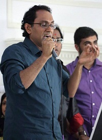Mahesh (Vocal & Guitar) during the presentation of ''Thi-thi-thara Thi-thi-thai'- An Evening of Malayalam Music', by Embassy of India, Washington DC on June 15.