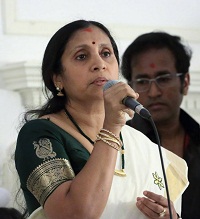 Dr. Sandhya Sukumaran (Vocal) during the presentation of ''Thi-thi-thara Thi-thi-thai'- An Evening of Malayalam Music', by Embassy of India, Washington DC on June 15.