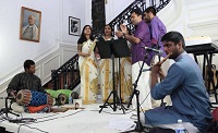 Presentation of ''Thi-thi-thara Thi-thi-thai'- An Evening of Malayalam Music' by Sajan Rajagopalan (Vocal/Keyboard), Hari Kappiyoor (Vocal/Veena), Kutty Menon (Vocal), Mahesh (Vocal), Dr. Sandhya Sukumaran (Vocal) , Liz Abraham (Vocal), Sushma Praveen (Vocal), Vijay Ganesh (Mridangam) and Anand (Flute), at Embassy of India, Washington DC on June 15