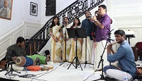 Presentation of ''Thi-thi-thara Thi-thi-thai'- An Evening of Malayalam Music' by Sajan Rajagopalan (Vocal/Keyboard), Hari Kappiyoor (Vocal/Veena), Kutty Menon (Vocal), Mahesh (Vocal), Dr. Sandhya Sukumaran (Vocal) , Liz Abraham (Vocal), Sushma Praveen (Vocal), Vijay Ganesh (Mridangam) and Anand (Flute), at Embassy of India, Washington DC on June 15.