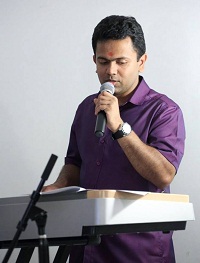 Sajan Rajagopalan (Vocal/Keyboard) during the presentation of ''Thi-thi-thara Thi-thi-thai'- An Evening of Malayalam Music', by Embassy of India, Washington DC on June 15.