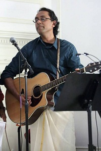 Mahesh (Vocal & Guitar) during the presentation of ''Thi-thi-thara Thi-thi-thai'- An Evening of Malayalam Music', by Embassy of India, Washington DC on June 15.
