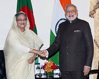Prime Minister meets Prime Minister Sheikh Hasina of Bangladesh in New York on sidelines of 70th Session of UNGA (September 24, 2015)
