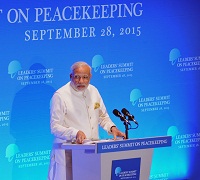 Prime Minister addresses Leaders' Peacekeeping Summit in New York (September 28, 2015) Photo Courtesy : M Asokan, Photo Division
