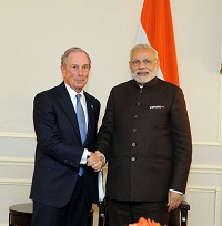 Prime Minister calls on by Michael Bloomberg former Mayor of New York City and CEO of Bloomberg LP in New York (September 24, 2015)