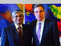 Ambassador Arun K. Singh meeting with Senator Mark Warner (Virginia), co-chair of the Senate India Caucus on July 23, 2015