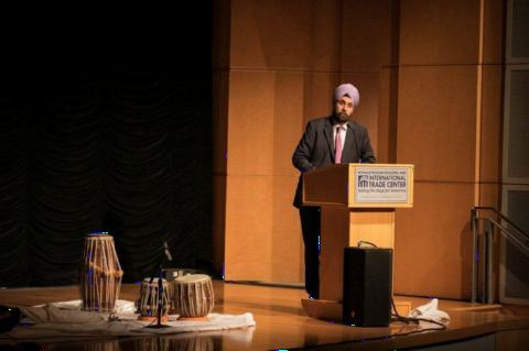 Ambassador Navtej Sarna addressing the gathering.