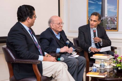Tête-à-tête between Dr. Kamal Verma, Dr. Irfan Nooruddin and Amb. Richard Varma at Author Talk and Book Signing Event by Dr. Kamal Verma at Embassy of India on January 19, 2018.
