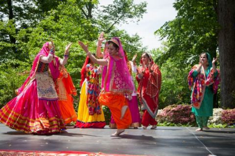 Gidda performance by Punjabi Women Cultural Association consisting of Ms. Moni Gill, Ms. Rupinder Chahal, Ms. Sadgi, Ms. Princejeet, Ms. Babi, Ms. Pawan Othi, Ms. Sapinder, Ms. Rajwinder Bhuller, Ms. Kamalpreet Kaur, at the Baisakhi celebrations hosted at the Ambassador's Residence on Saturday, May 12, 2018.