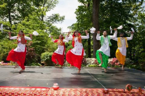 Bhangara by the Virginia School of Bhangara consisting of Srijan Bhasan, Rashik Dixit, Kavya Sriram, Roni Dixit, Roopinder Mahil, Ms. Sadgi Gill, Yuvraj Gill, Kiran Sandhu, Jasjeet Singh Sandhuat, at the Baisakhi celebrations hosted at the Ambassador's Residence on Saturday, May 12, 2018.