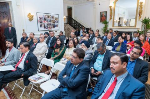 Guests in attendance at the reception hosted for promoting participation from Indian Diaspora at Pravasi Bharatiya Divas 2019, Know India Programme and Bharat Ko Jaaniye Quiz at the Embassy of India on Friday, 12 October, 2018.