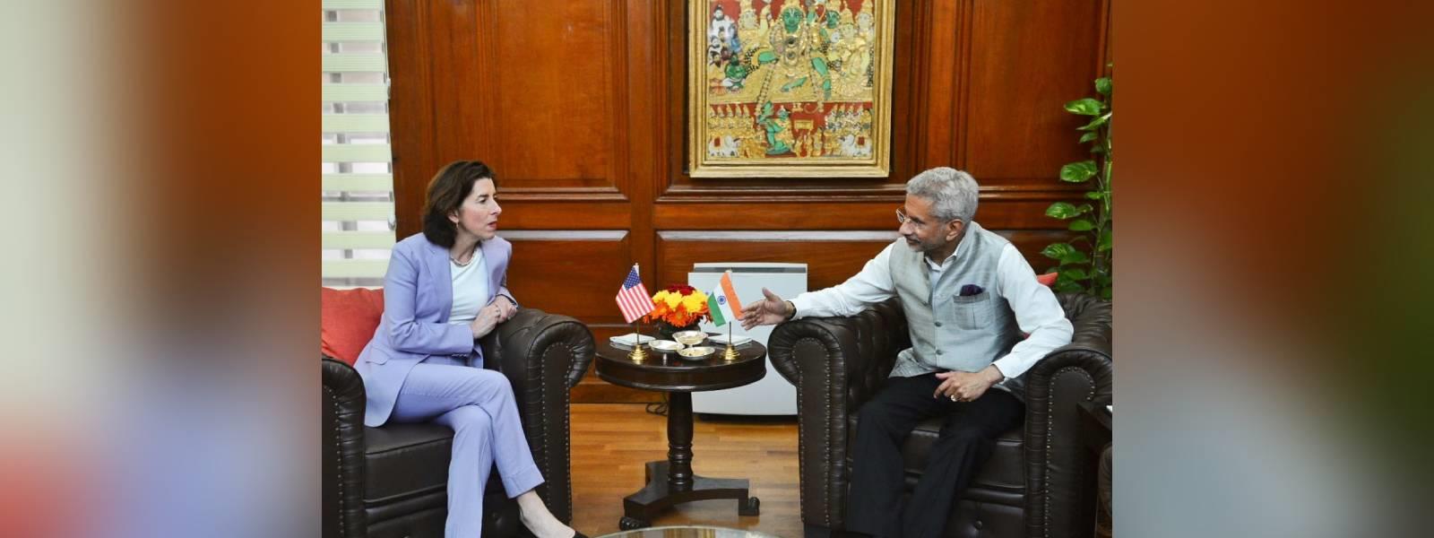 External Affairs Minister Dr. S. Jaishankar met US Commerce Secretary Gina Raimondo in New Delhi